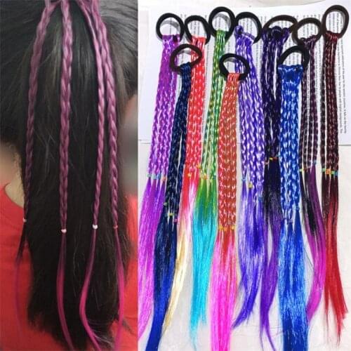 Simple Kid Elastic Hair Band Rubber Band Hair Accessories Kids Wig Headband Girls Twist Braid Rope Headdress Child Gift