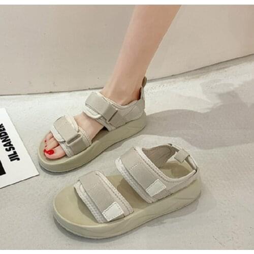 Mid-Heel Thick-Soled Non-Slip Wear-Resistant Ladies Sports Sandals Summer Roman Style Casual Beach Shoes Large Size 35-40