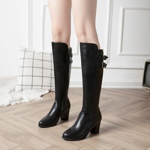 Womens Boots Autumn Shoes Boots-women Sexy Thigh High Heels High Sexy Luxury Designer Round Toe 2021 Mid Calf Rubber Over-the