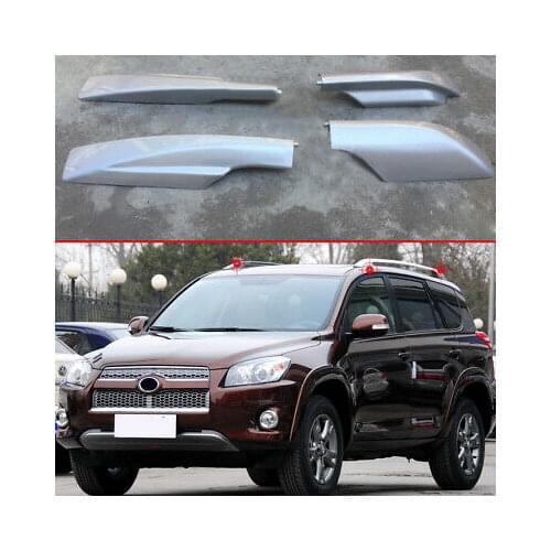 Silver Roof Rack Bar End Cover Shell Replace 4pcs For Toyota RAV4 2006 - 2012