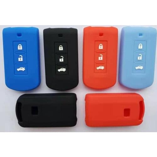 Fit For MITSUBISHI OUTLANDER Lancer Key Silicon Holder EX ASX colt Grandis Pajero Sport 3 Button FOB Remote Case