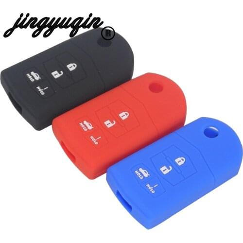 Jingyuqin For Mazda 2 3 5 6 8 Atenza CX5 CX-7 CX-9 MX-5 RX Silicone Remote Car Key Case Cover FOB 4Buttons Car-styling