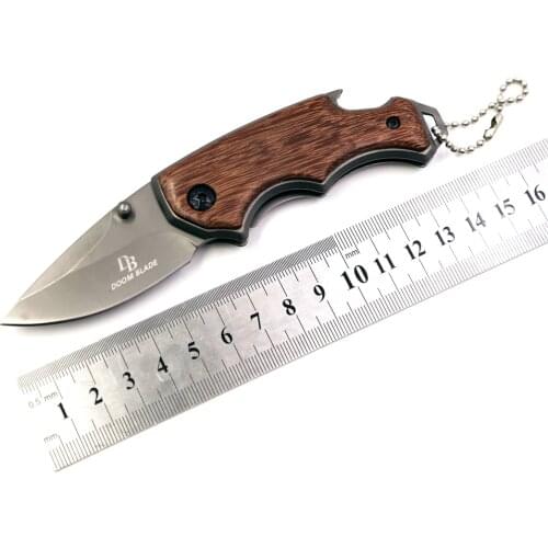 5.7" 56-57HRC Folding Knife 5CR15MOV Blade Wood Handle Pocket Knives Mini folding knife Outdoor Hunting Rescue Knife