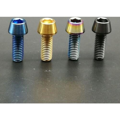 Titanium Ti M6x16mm Hex Allen Tapered Bike Bolt Screw Rainbow/Black/Blue/Golden 4pcs/lot