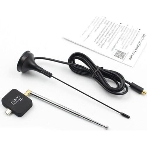 Micro-USB DVB-T2 TV Antenna Receiver DVB-T Digital Mobile TV Tuner for Android Mobile Phone Pad HD TV Stick with Dual Antenna