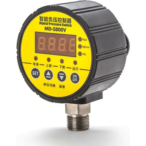 MD-S800V Intelligent Digital Vacuum Gauge -0.1~0MPa(-100~0KPa) Negative Pressure Controller
