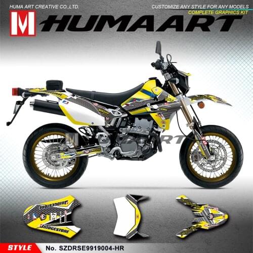 HUMAART Motorcycle Vinyl Wrap Graphic Deco Sticker for DRZ400SM DRZ400E DRZ 400 Supermoto Enduro DRZ400 1999 up to 2019 KLX 400