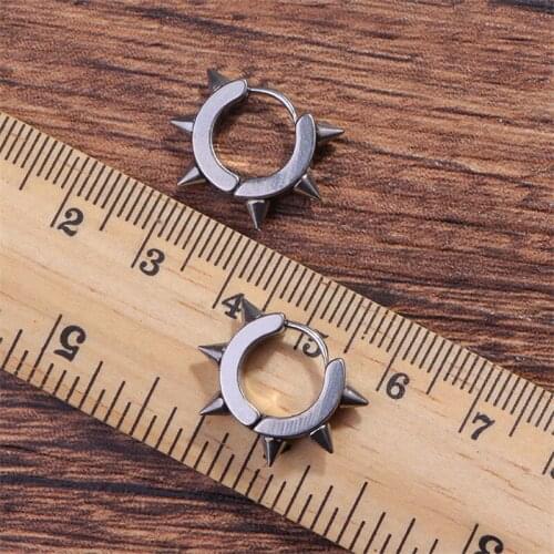 RONGQING 1pair Fashion Earrings Stainless Steel Round Clip Earrings for women man Geometric gift 4*9mm