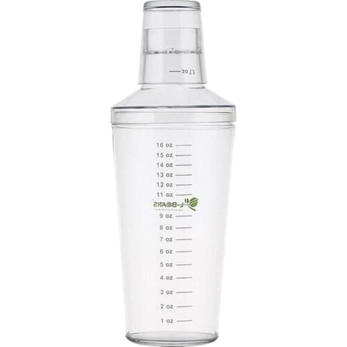 1 piece Plastic Cocktail Shaker Home Bar Martini Shaker Wine Alcohol Mixing Tools Cocktail Jigger/Liquor Mixer, 550ml