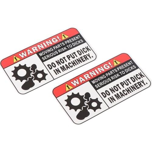 2pcs Funny Warning In Machinery Car Sticker Reflective PVC Decal