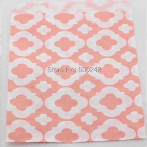 100pcs Mixed Colors Baby Pink Mod Patterned Paper Party Favor Gift Bags,Shower Bachelorette Wholesale Buffet Candy Treat