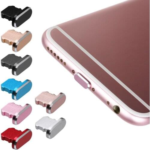 2pcs Cute Colorful Metal Anti Dust Charger Dock Plug Stopper Cap Cover for iPhone X XR Max 8 7 6S Plus Cell Phone Accessories