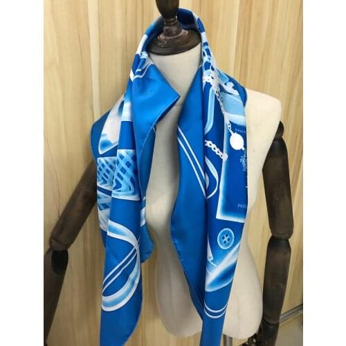 2020 new arrival spring autumn classic design100% pure silk scarf twill hand made roll 90*90 cm shawl wrap for women lady gift