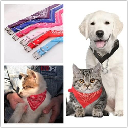 2021 Adjustable Dog Cat Neck Collar With Bibs Puppy Neckerchief Fashion Doggy Bandana Necklace Scarf Pet Accessories