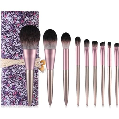 9 Pcs Small Pudding Small Grape Shape Makeup Brush Set Powder Brush Blush Brush Eye Shadow Brush Full Set of Beauty Tools