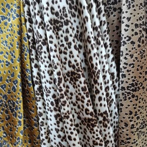 Satin Fabric Leopard Lining Sewing Craft Material Silky Soft Fabric Craft Cloth Material