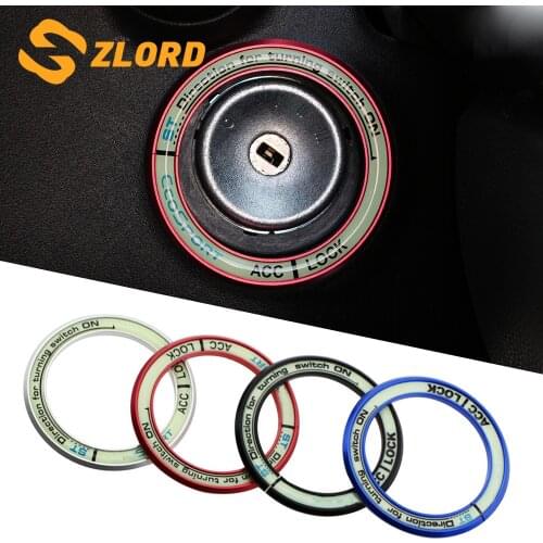 Zlord Luminous Car Ignition Key Ring Cover Ignition Protection Keys Ring Circle Sticker for Ford Ecosport 2012 - 2017 Parts