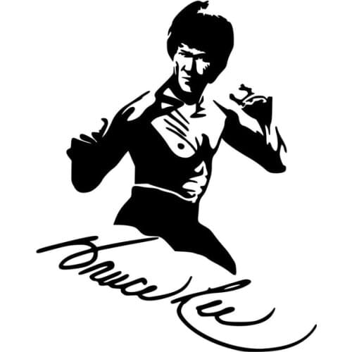 Dawasaru Kung Fu Actor Bruce Lee Car Sticker Sunscreen Decal Laptop Suitcase Truck Motorcycle Auto Accessories PVC,13cm*11cm