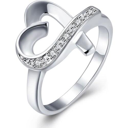 BABYLLNT 925 Silver Rings Heart-Shaped AAA Zircon CZ Ring For Women Wedding Engagement Party Jewelry Gift