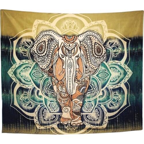Bohemian Elephant Hippie Mandala Tapestry Indian Art Home Decor