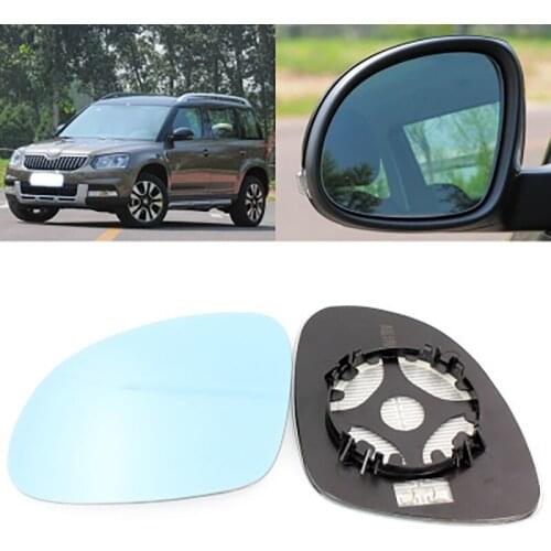 Large Vision Car Blue Side Rearview Mirror Glare Proof LED Lamp Heated Turn Single for Skoda Yeti 2010-2020
