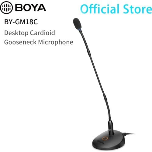 BOYA BY-GM18C Desktop Cardioid Gooseneck Microphone with XLR Connector for lectures video conference meetings and more