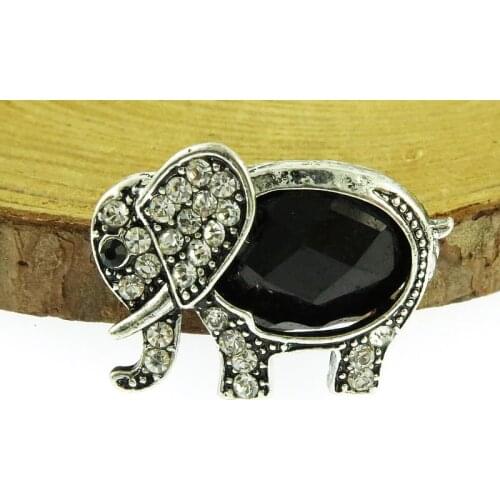 Tianbo fashion Rhinestone animal brooch pin badge lapel pin crystal brooch black enamel pin Jewelry elephants Pattern