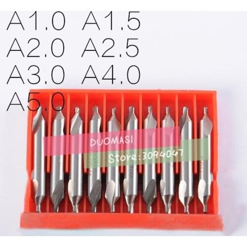 7PCS/SET Dia 1.0 1.5 2.0 2.5 3.0 4.0 5.0mm A-Type Centre Drill 60 degree Countersinks Bit Set Spotting Drill
