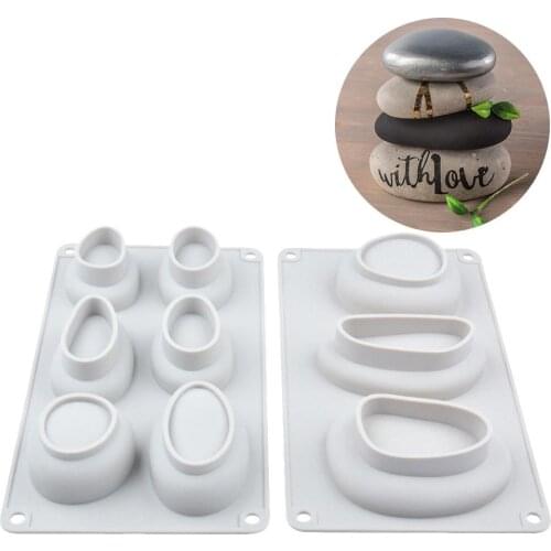DIY Silicone Soap Mold For Handmade Soap Making 3D Cobblestone Shape Cake Pastry Mold Square Soaps Molds