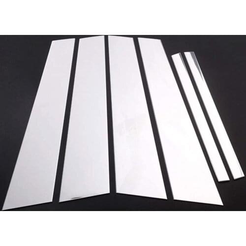 For BMW New 5 Series G30 2017 2018 Aluminum Alloy Chrome Polished B C Window Pillar Post Trim Kit Cover Trim Car Accessory