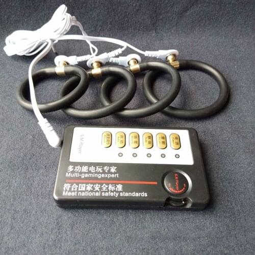 Electric Shock Toys Male Physiotherapy Pulse Kit Penis Ring Cock Ring Orgasm Stimulator Penis Massager Sex Toys For Men Adults