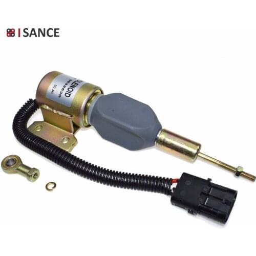 ISANCE Engine Fuel Shut Off Stop Solenoid Valve SA-4756-24 3932530 24V Diesel 5.9L 6BT Excavator