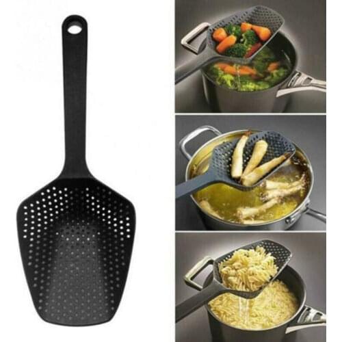 Filter Cooking Shovel Vegetable Strainer Scoops Nylon Spoon for Kitchen MUMR999