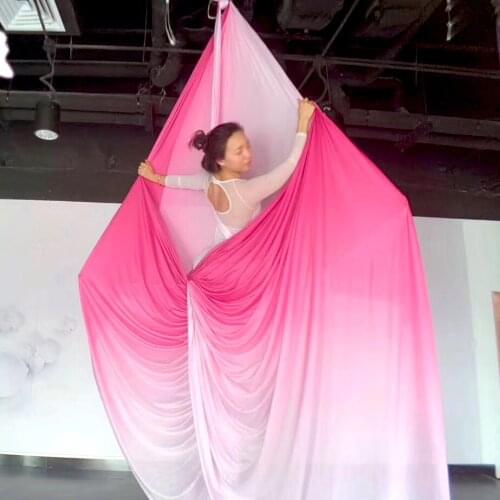 Yoga Hammock 100%Nylon 14Yards/13m Fly Aerial Silks Set For Home Yoga Ombre Home Gym Sling Straps Antigravity Aerial Yoga Swing