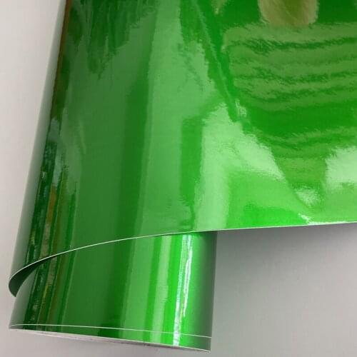 10/20/30/40/50x152cm Gloss Metallic Green Vinyl Car Wrap Film Bubble Free Air Release Technology Free