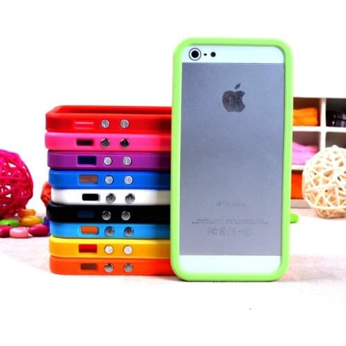 New Solid Color tpu pc silicone protector Bumper For iphone 5 5s SE protector cover cell phone bags case with 10th colors