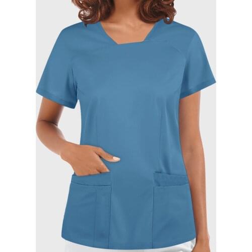 Solid Color Working Scrubs Top Pet Grooming Uniforms Beauty Salon Work Summer Clothing Beauty Uniform enfermeria accesorios 2021