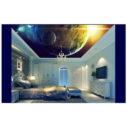 Custom 3d wallpaper 3d ceiling murals wallpaper Planet glare zenith ceiling decoration painting murals frescoes wall home decor