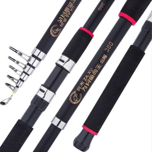 1.8-3.6m portable telescopic fishing rod carbon fiber super hard long shot fishing rod
