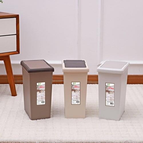 Practical Handle Waste Bin Creative Multi-Purpose Pressing Type Double Cover Portable Round Plastic Trash Can Home Cleaning Tool