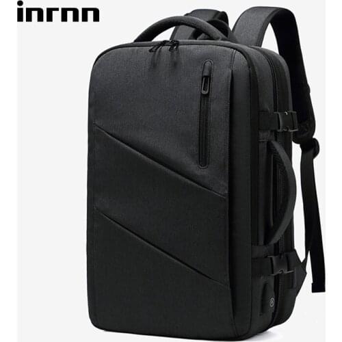 OZUKO Men Expandable Backpack 15.6inch Laptop Backpacks Male USB Charging Backpack Casual Business Waterproof Travel Bag Mochila