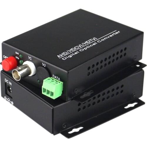 High Quality HD CVI 1 Channel Video Fiber Optical Converters +RS485 Transmitter Receiver -For 720P 960P AHD CVI HD Cameras CCTV