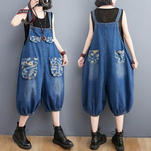 Women Jumpsuits Jeans Denim Overalls Rompers Girls Pants Jeans M-2XL Casual Bodysuit