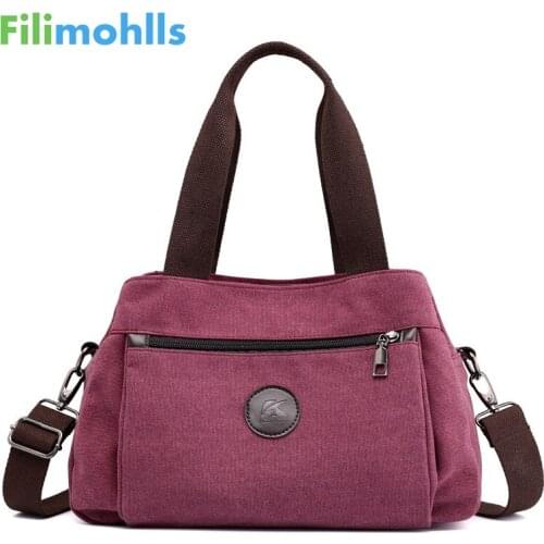 Womens Canvas Handbags Female Hobos Single Shoulder Bags Ladies Totes Bolsas Crossbody Pack Vintage Solid Multi-poc S1768