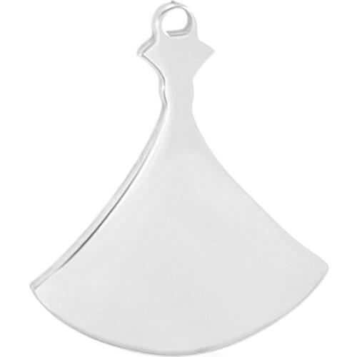 Women charms ginkgo leaf charm tree leaf pendant blank necklace tags Stainless steel mirror polished charms 50pcs