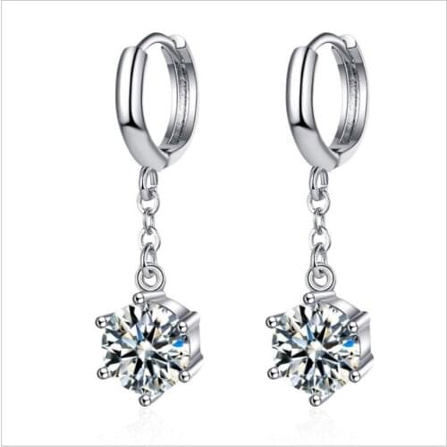 Latest Lady Tassel Crystal Drop Earrings Female Accessories Quality S925 Sterling Earrings Women Charm Silver Bijou Dropshipping