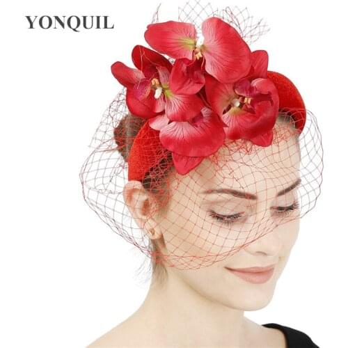 Elegant Bride Women Mesh Flower Headwear Fashion Net Wedding Fascinator Hair Band Floral Veils Headband Accessories For Occasion