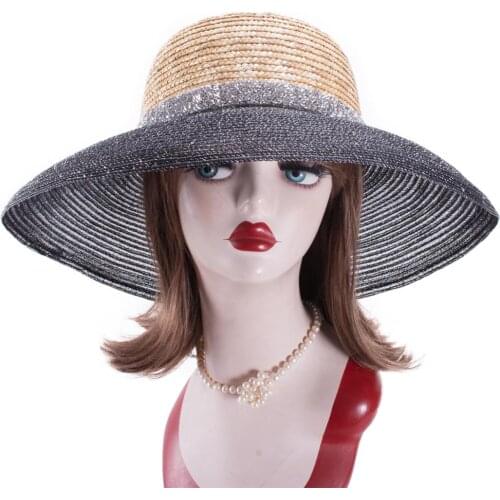 Lawliet Womens Vintage Look Maize Straw Floppy Wide Brim Dress Wedding Church Bridal Hat A579