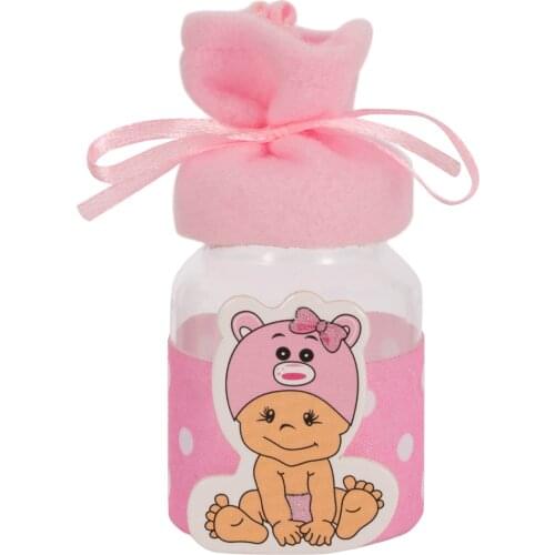 12 Pcs Feeding Bottle Shaped Wedding Guest Pink Gift Box with Batterfly for Candy Sweets Chocolate Jewellery