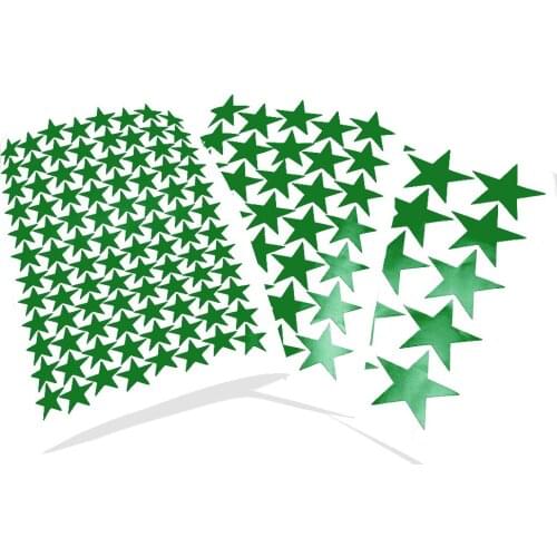 3/5/7cm Die Cut Vinyl Green Stars Wall Stickers Kids Room Home DIY Matte Star Decal Wall Art Decals Baby Nursery Stationery
